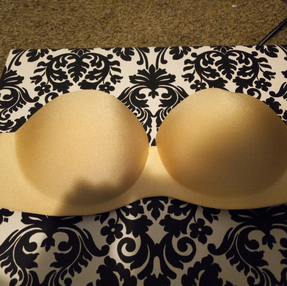 Nude strapless bra, size A